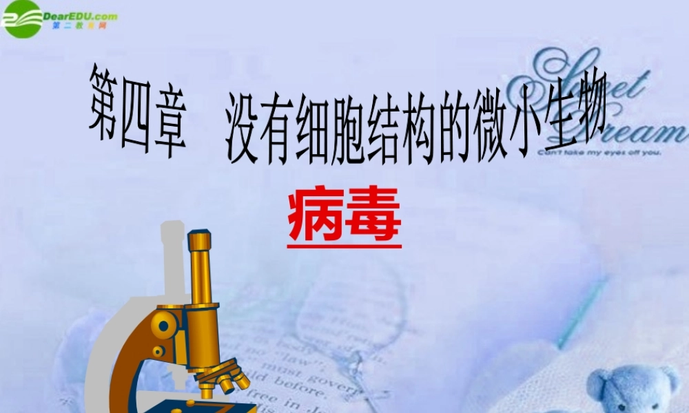 七年级生物上册 第四章病毒课件 人教新课标版 课件