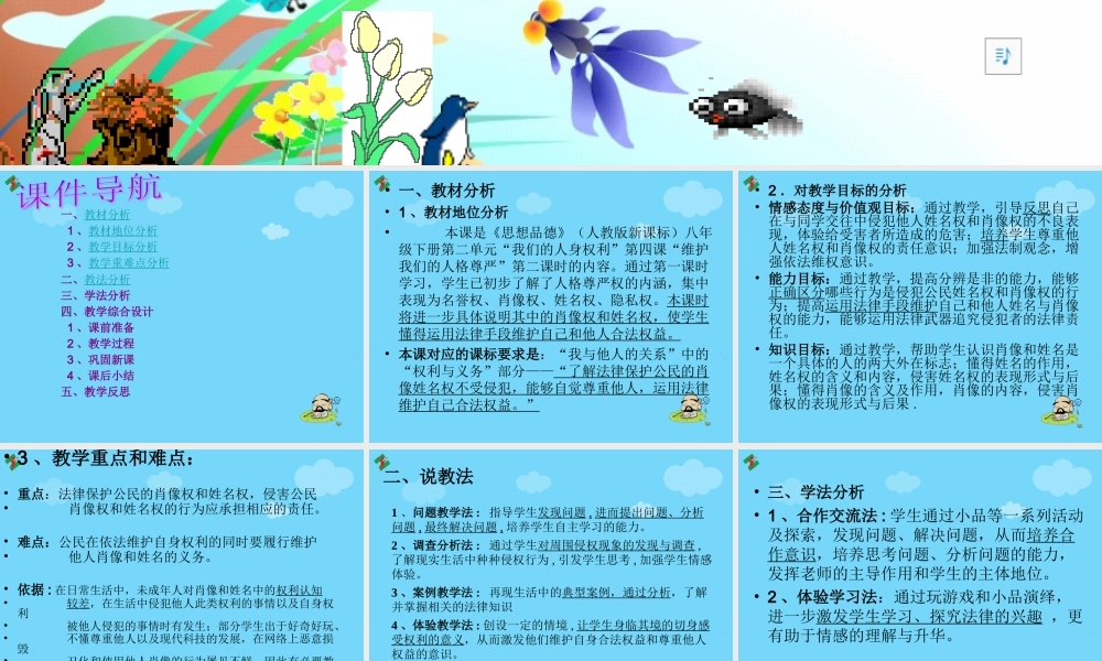 八年级政治下册 肖像和姓名中的权利课件 人教新课标版 课件