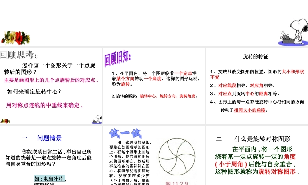 八年级数学 旋转对称图形 课件