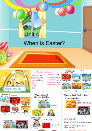 新版pep五年级下册Unit_4_When_is_Easter_A_let's_talk_课件