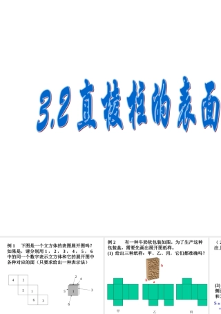 八年级数学直棱柱的表面展开图课件4 浙教版 课件