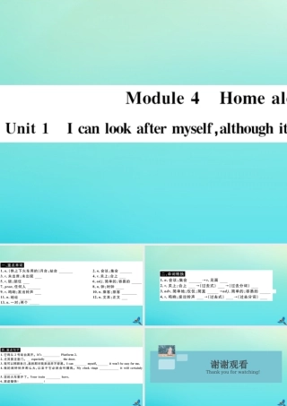 九年级英语上册 Module 4 Home alone Unit 1 I can look after myself，although it won t be easy for me(小册子)习题课件 (新版)外研版 课件