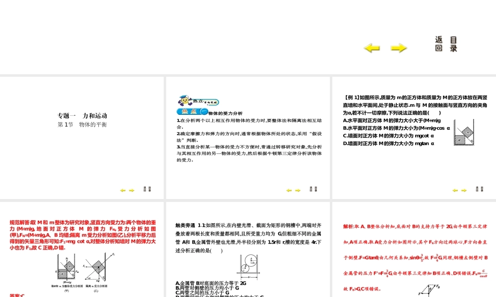专题一　物体的平衡1节