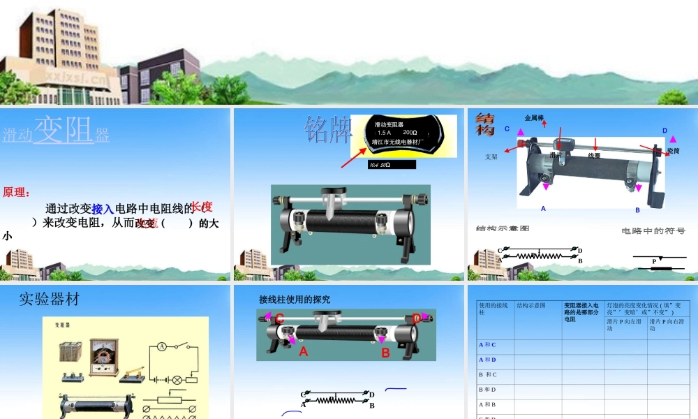 九年级物理 变阻器课件1 北京课改版 课件