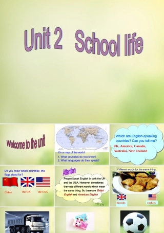 八年级英语上册 Unit 2 School life Welcome to the Unit课件 (新版)牛津版 课件