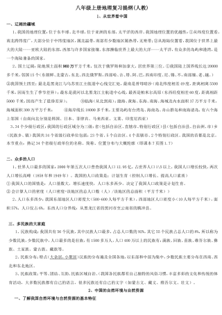 人教版八年级上册地理复习提纲[1]