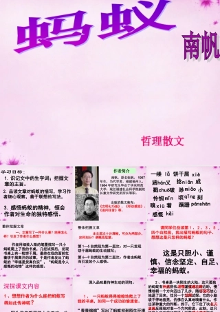 八年级语文上册 4(蚂蚁)教学课件 北师大版 课件