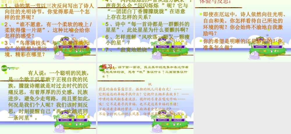 九年级语文上册 星星变奏曲课件 鲁教版 课件