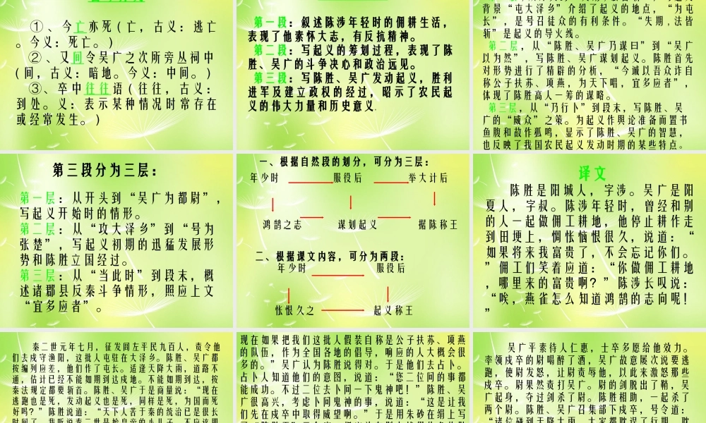 九年级语文上册 第21课 陈涉世家课件 新人教版 课件