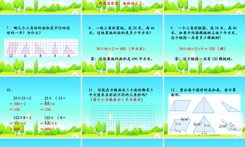 多面积复习课教学课件