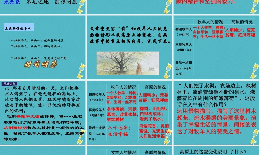七年级语文上册 第四单元 13(植树的牧羊人)课件 新人教版 课件