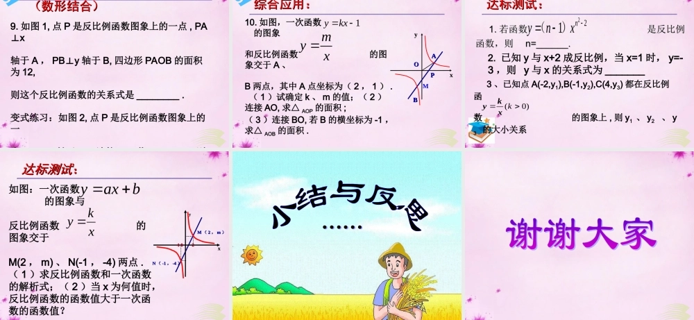 九年级数学下册 第26章 反比例函数复习课件 (新版)新人教版 课件