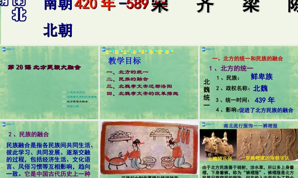 中学七年级历史上册 第北方民族大融合课件 (新版)新人教版 课件