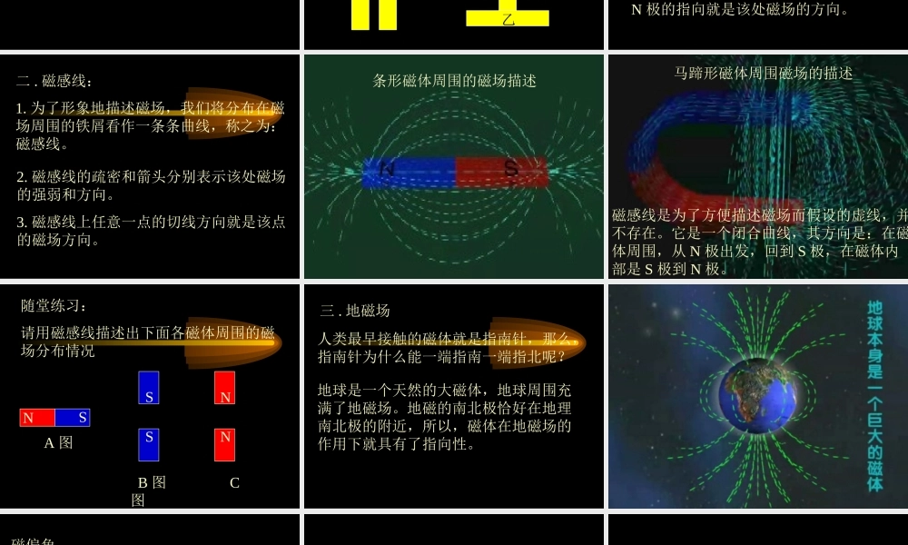 初中物理磁现象课件 人教版 课件