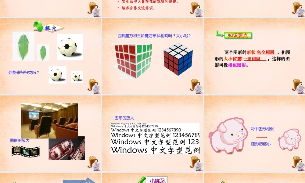 九年级数学下册 271 图形的相似课件4 (新版)新人教版 课件