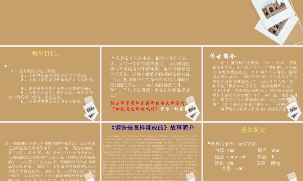 中学七年级语文下册 第9课(保尔和冬妮亚洲)课件 冀教版 课件