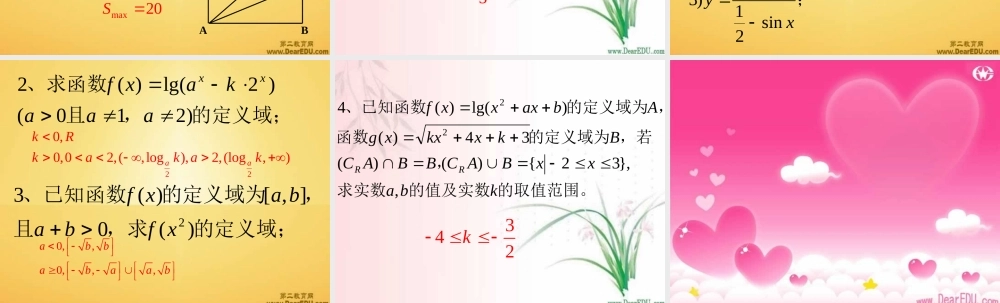 函数的定义域 人教版 数学第一轮复习课件函数[整理三套]人教版 数学第一轮复习课件函数[整理三套]人教版