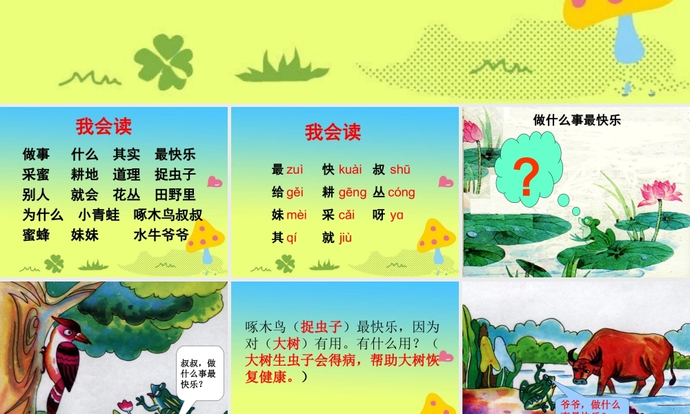 《做什么事最快乐》教学课件（课文讲解）