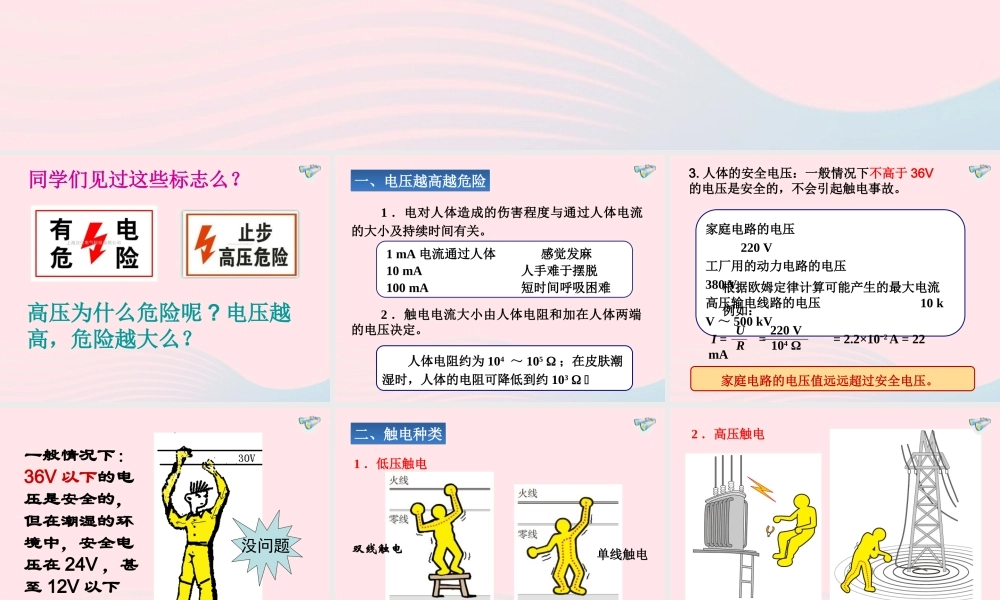 九年级物理全册 193安全用电课件 (新版)新人教版 课件