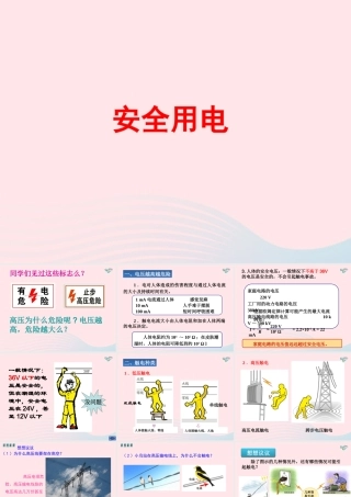 九年级物理全册 193安全用电课件 (新版)新人教版 课件
