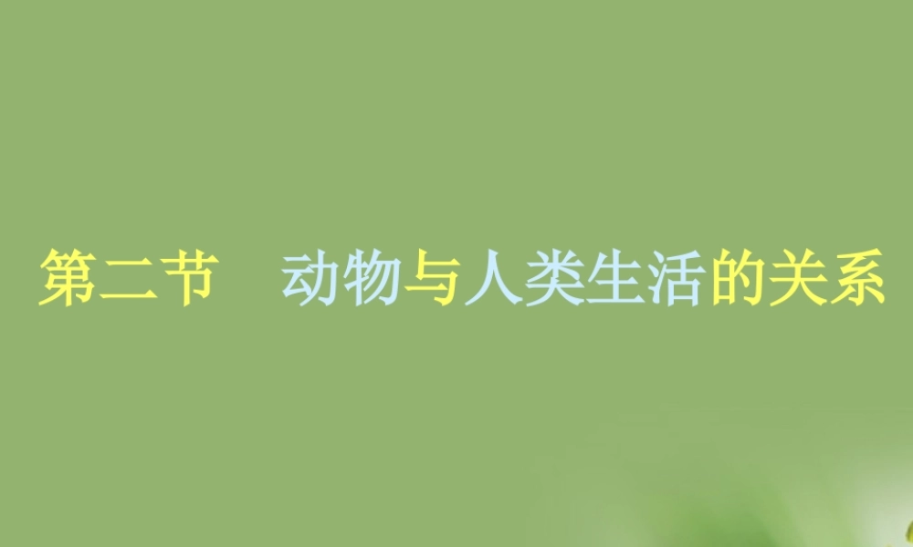 八年级生物上册 动物与人类生活的关系课件 人教新课标版 课件