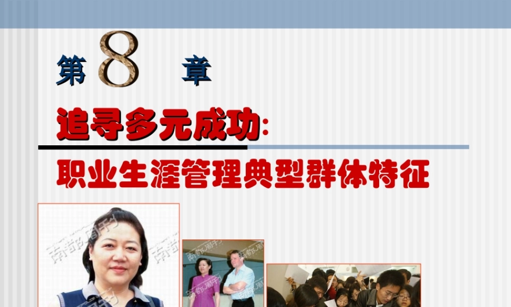 08职业生涯管理典型群体特征