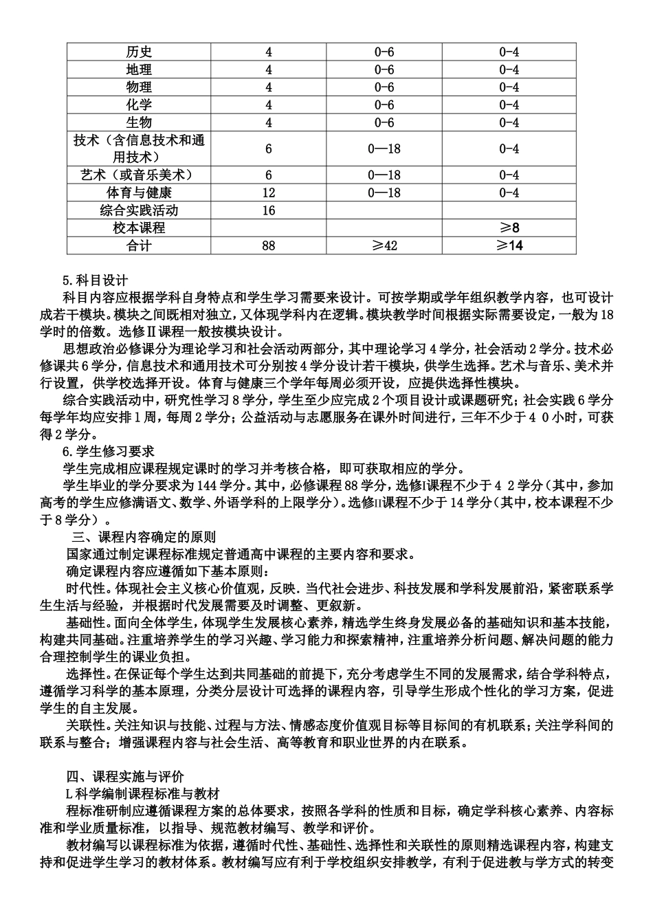 普通高中课程方案（修订）（征求意见稿）_第2页