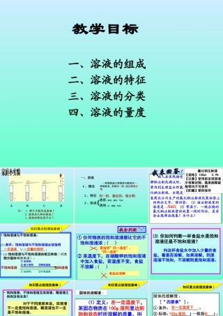 初三化学溶液复习 新课标 课件