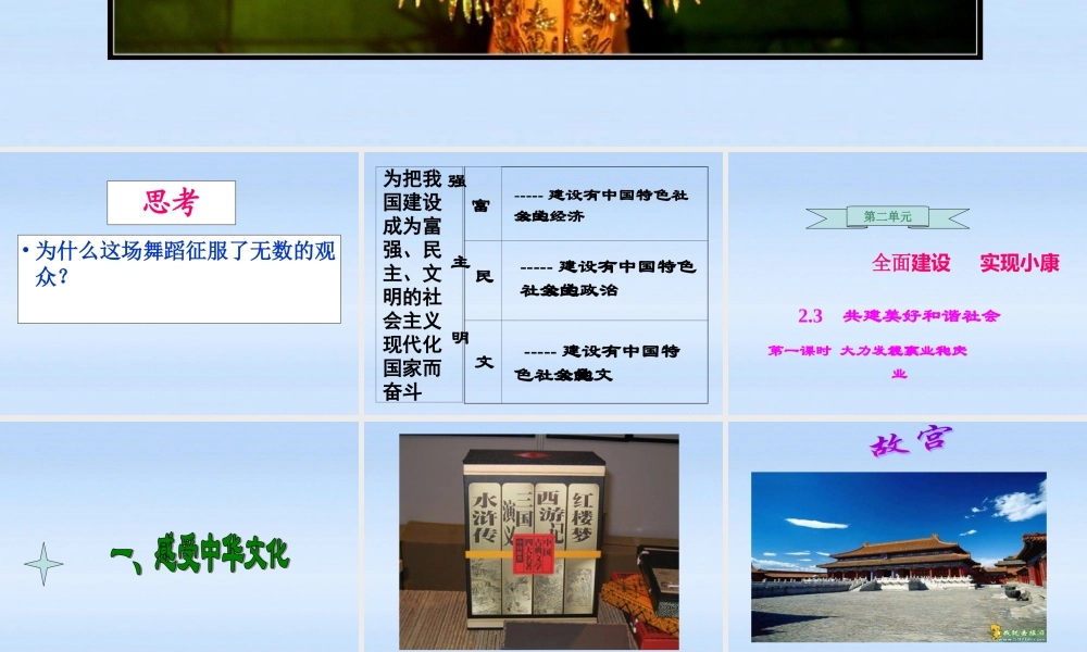 九年级政治 (大力发展先进文化)第一课时课件 粤教版 课件