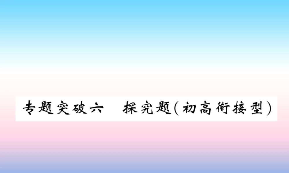 中考化学复习 第2编 重点专题突破篇 专题突破6 探究题(初高衔接型)(精讲)课件