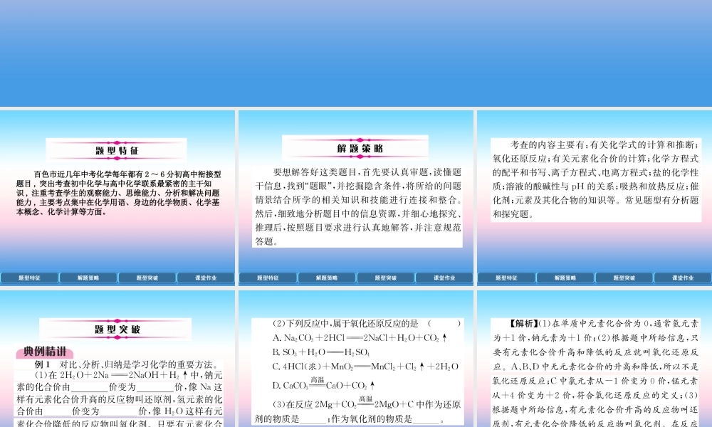 中考化学复习 第2编 重点专题突破篇 专题突破6 探究题(初高衔接型)(精讲)课件