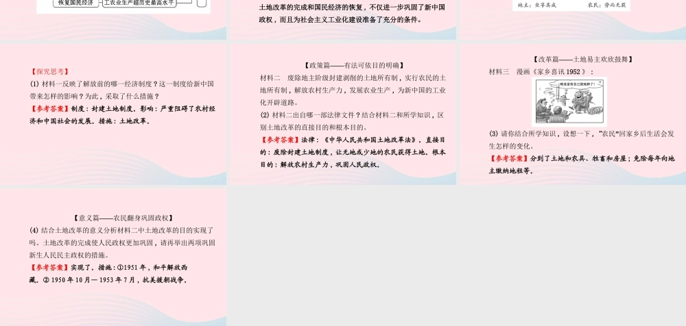 八年级历史下册 第1单元 中华人民共和国成立和巩固 第3课 封建土地制度的废除课件 岳麓版 课件