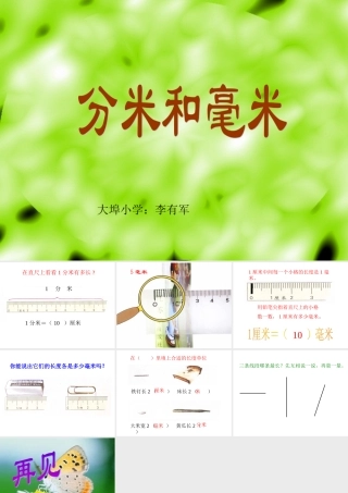 ((人教版))小学数学二年级《分米和毫米》课件