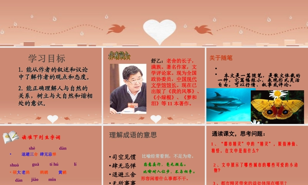 八年级语文上册 22 都市精灵课件 苏教版 课件