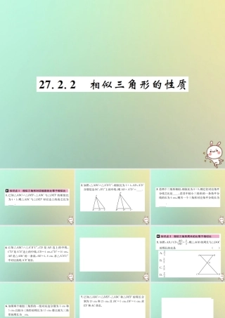 九年级数学下册 第二十七章 相似 272 相似三角形 2722 相似三角形的性质习题课件 (新版)新人教版 课件