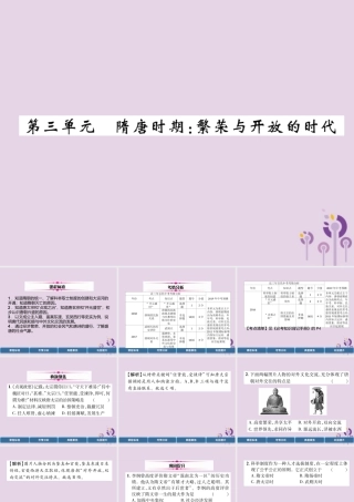中考历史总复习 第一编 教材过关 模块1 中国古代史 第3单元 隋唐时期 繁荣与开放的时代课件