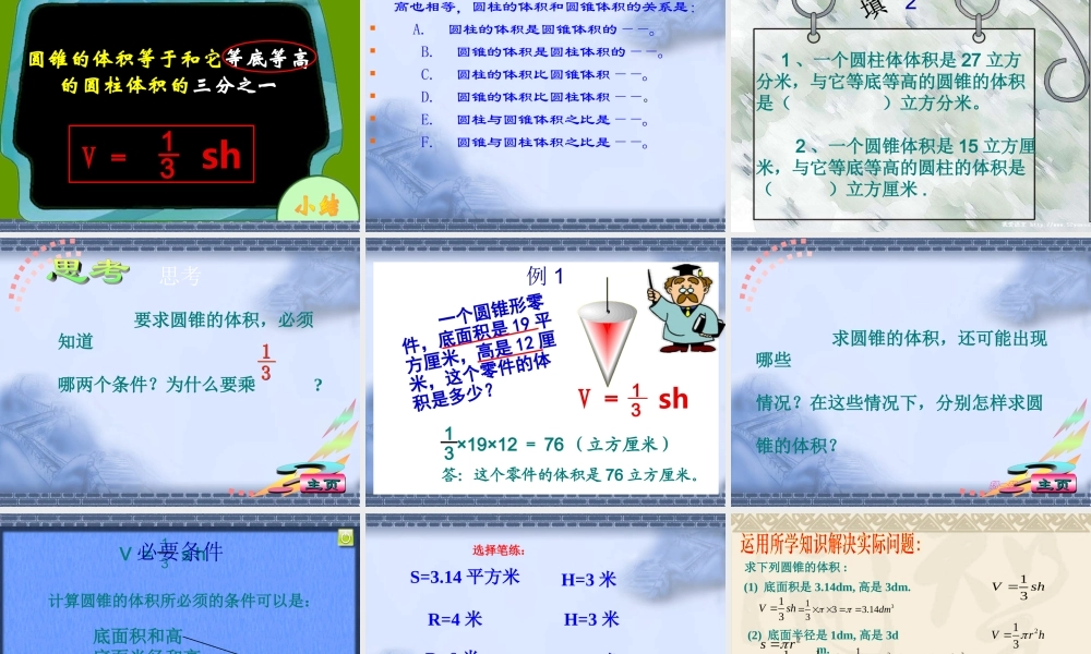 圆锥体积好课件