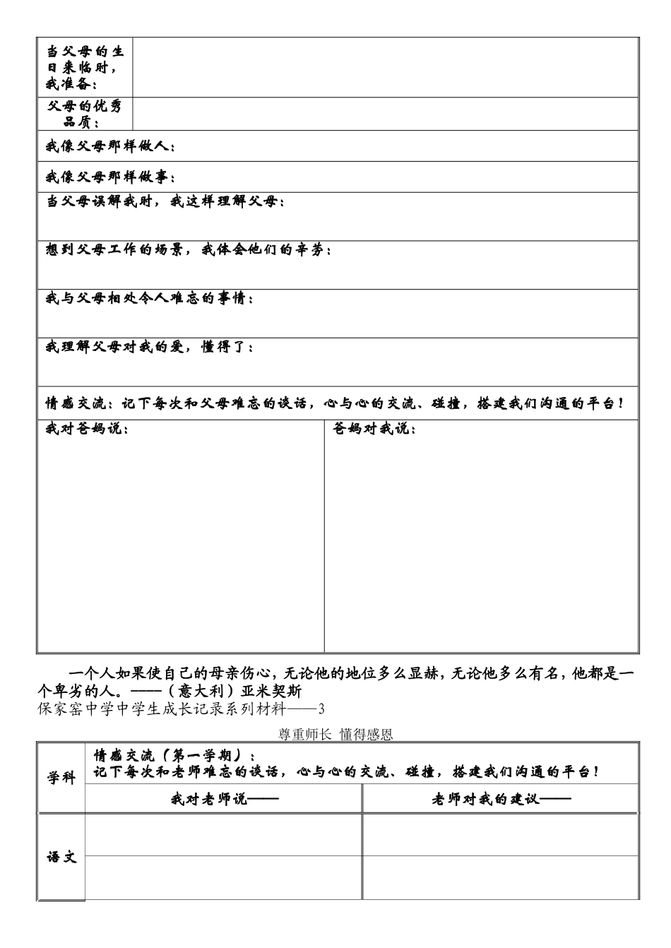 秦川镇保家窑中学学生成长档案_第3页