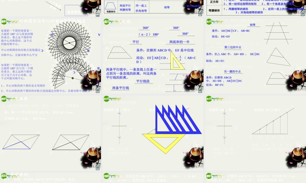 八年级数学下册 第二十章平行四边形的判定复习课件 华东师大版 课件