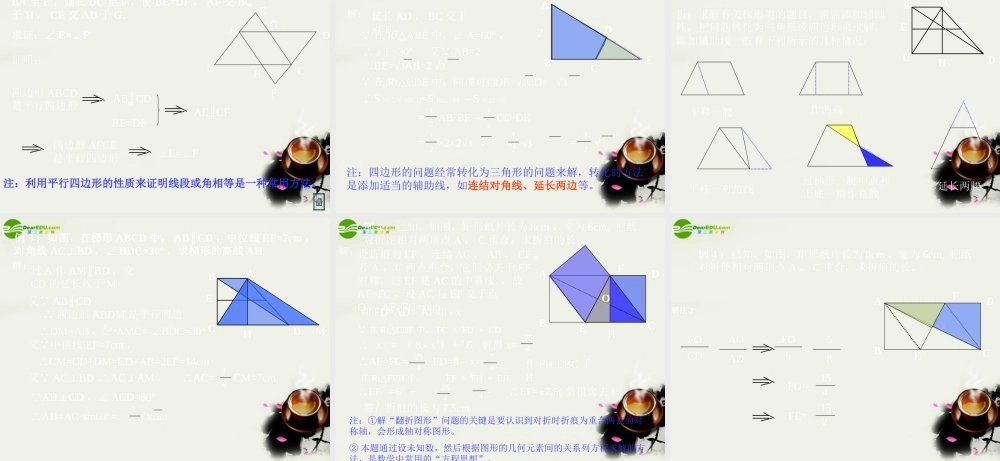 八年级数学下册 第二十章平行四边形的判定复习课件 华东师大版 课件