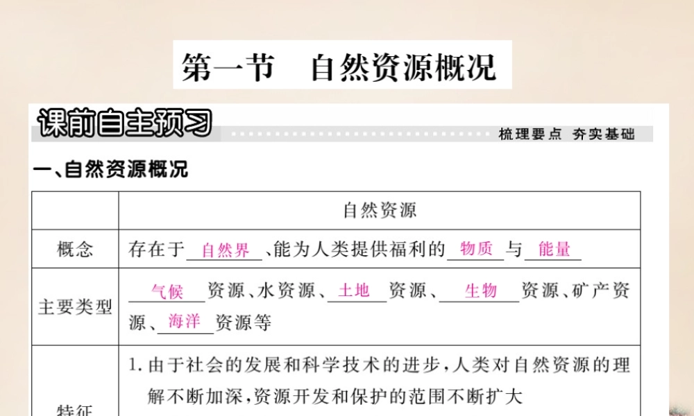 八年级地理上册 第三章 第一节 自然资源概况课件 (新版)湘教版 课件