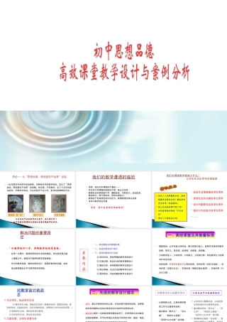 初中思想品德高效课堂教学设计与案例分析