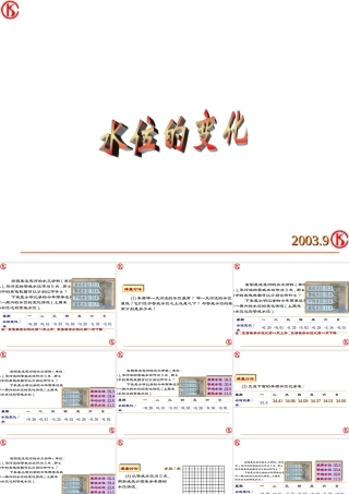 七年级数学水位的变化课件 华师版 课件
