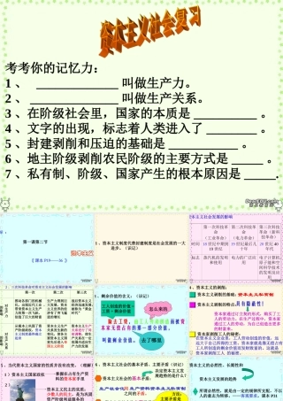 初三政治资本主义社会复习课件
