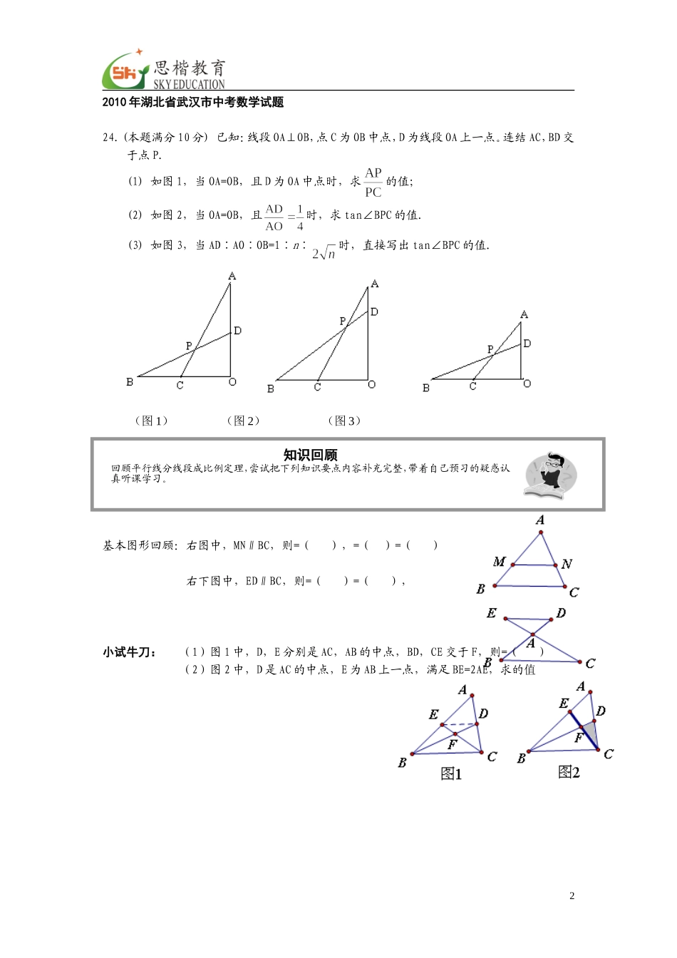 讲义_相似中中点问题的处理(辅助线的添加)_第2页