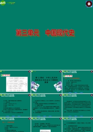 中考历史总复习 第11课时 中华人民共和国的成立与社会主义道路的探索课件 岳麓版 课件