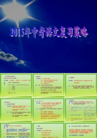 2015年中考语文复习策略