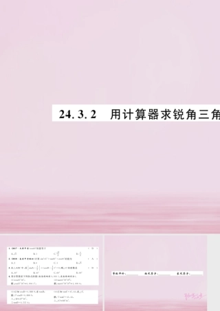 九年级数学上册 第24章 解直角三角形 243 锐角三角形函数 2432 用计算器求锐角三角形函数值练习课件 (新版)华东师大版 课件
