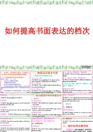 如何提高书面表达的档次 课件