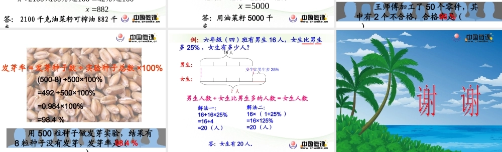 百分数的应用人教版六年级上册第五单元